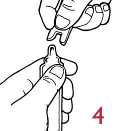 twist off the cap to open vial